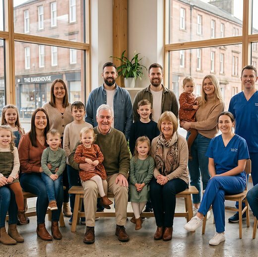 Alyn Dental team and happy patient in Mold
