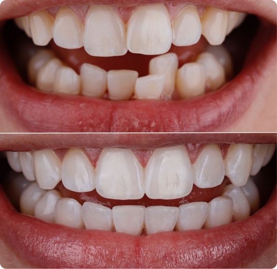 Before and after Invisalign treatment in Mold